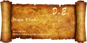 Duga Elek névjegykártya