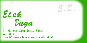 elek duga business card